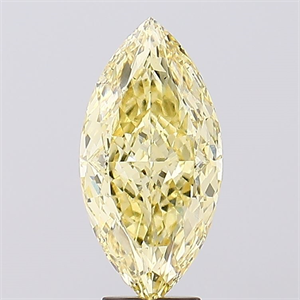 Picture of Lab Created Diamond 5.63 Carats, Marquise with  Cut, Fancy Intense Yellow Color, VS2 Clarity and Certified by IGI