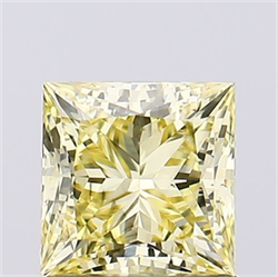Picture of Lab Created Diamond 1.08 Carats, Princess with  Cut, Fancy Intense Yellow Color, VS1 Clarity and Certified by IGI