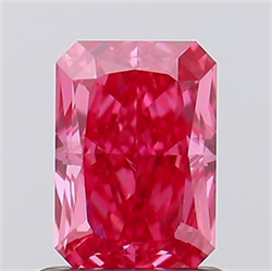Picture of Lab Created Diamond 1.00 Carats, Radiant with  Cut, Fancy Vivid Pink Color, VVS2 Clarity and Certified by IGI
