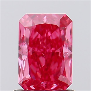 Picture of Lab Created Diamond 1.00 Carats, Radiant with  Cut, Fancy Vivid Pink Color, VVS2 Clarity and Certified by IGI