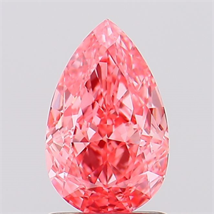 Picture of Lab Created Diamond 1.43 Carats, Pear with  Cut, Fancy Vivid Pink Color, VVS2 Clarity and Certified by IGI