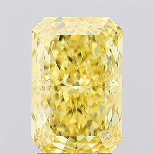 Picture of Lab Created Diamond 3.05 Carats, Radiant with  Cut, Fancy Vivid Yellow Color, VS2 Clarity and Certified by IGI