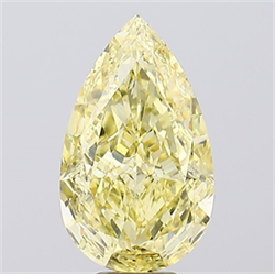 Picture of Lab Created Diamond 8.54 Carats, Pear with  Cut, Fancy Vivid Yellow Color, VS2 Clarity and Certified by IGI