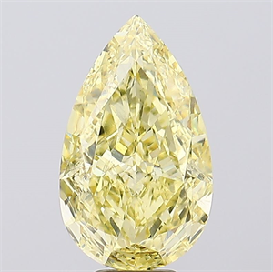 Picture of Lab Created Diamond 8.54 Carats, Pear with  Cut, Fancy Vivid Yellow Color, VS2 Clarity and Certified by IGI