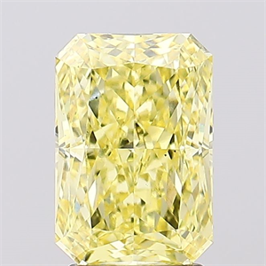 Picture of Lab Created Diamond 3.09 Carats, Radiant with  Cut, Fancy Intense Yellow Color, VS2 Clarity and Certified by IGI