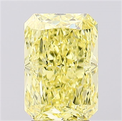 Picture of Lab Created Diamond 3.54 Carats, Radiant with  Cut, Fancy Intense Yellow Color, VS1 Clarity and Certified by IGI
