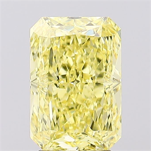 Picture of Lab Created Diamond 3.54 Carats, Radiant with  Cut, Fancy Intense Yellow Color, VS1 Clarity and Certified by IGI