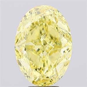 Picture of Lab Created Diamond 7.61 Carats, Oval with  Cut, Fancy Intense Yellow Color, VS2 Clarity and Certified by IGI