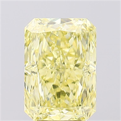 Picture of Lab Created Diamond 4.62 Carats, Radiant with  Cut, Fancy Intense Yellow Color, VS1 Clarity and Certified by IGI