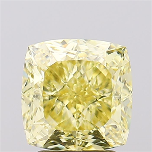 Picture of Lab Created Diamond 3.06 Carats, SQUARE CUSHION with  Cut, Fancy Intense Yellow Color, VS1 Clarity and Certified by IGI