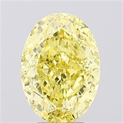 Foto Del inventario de diamantes de laboratorio, 4.12 quilates, Ovalado , Color Fancy Vivid Yellow, claridad VS2 y certificado IGI de