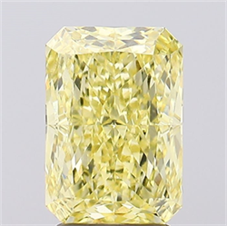 Picture of Lab Created Diamond 3.06 Carats, Radiant with  Cut, Fancy Vivid Yellow Color, VS1 Clarity and Certified by IGI