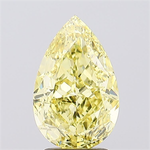 Picture of Lab Created Diamond 3.10 Carats, Pear with  Cut, Fancy Intense Yellow Color, VS2 Clarity and Certified by IGI