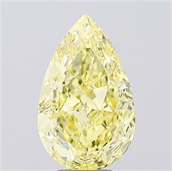 Picture of Lab Created Diamond 5.89 Carats, Pear with  Cut, Fancy Intense Yellow Color, VS1 Clarity and Certified by IGI