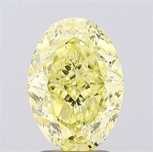 Picture of Lab Created Diamond 3.09 Carats, Oval with  Cut, Fancy Intense Yellow Color, VS1 Clarity and Certified by IGI