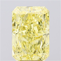 Picture of Lab Created Diamond 5.63 Carats, Radiant with  Cut, Fancy Vivid Yellow Color, VS1 Clarity and Certified by IGI