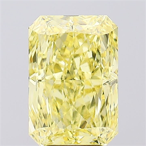 Picture of Lab Created Diamond 5.63 Carats, Radiant with  Cut, Fancy Vivid Yellow Color, VS1 Clarity and Certified by IGI