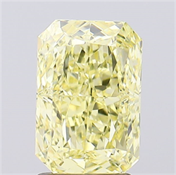Picture of Lab Created Diamond 2.06 Carats, Radiant with  Cut, Fancy Intense Yellow Color, VS1 Clarity and Certified by IGI