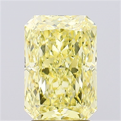 Picture of Lab Created Diamond 2.54 Carats, Radiant with  Cut, Fancy Intense Yellow Color, VS1 Clarity and Certified by IGI