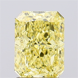 Picture of Lab Created Diamond 2.10 Carats, Radiant with  Cut, Fancy Vivid Yellow Color, VS1 Clarity and Certified by IGI