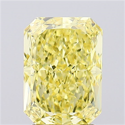 Picture of Lab Created Diamond 2.56 Carats, Radiant with  Cut, Fancy Intense Yellow Color, VS1 Clarity and Certified by IGI