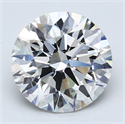 Lab Created Diamond 3.60 Carats, Round with Excellent Cut, G Color, VS2 Clarity and Certified by GIA