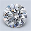 Lab Created Diamond 2.01 Carats, Round with Excellent Cut, E Color, SI1 Clarity and Certified by GIA