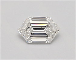 Picture of Lab Created Diamond 0.39 Carats, LONG HEXAGON with  Cut, E Color, vs1 Clarity and Certified by IGI