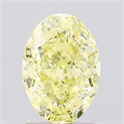 Picture of Lab Created Diamond 1.60 Carats, Oval with  Cut, Fancy Intense Yellow Color, VS2 Clarity and Certified by IGI