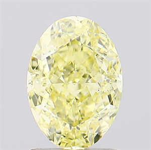 Picture of Lab Created Diamond 1.60 Carats, Oval with  Cut, Fancy Intense Yellow Color, VS2 Clarity and Certified by IGI