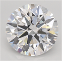 Lab Created Diamond 3.06 Carats, Round with ideal Cut, D Color, vs1 Clarity and Certified by IGI
