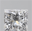 0.70 Carats, Princess D Color, VS2 Clarity and Certified by GIA