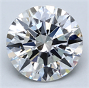 Lab Created Diamond 3.00 Carats, Round with Ideal Cut, E Color, SI1 Clarity and Certified by IGI