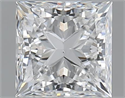 1.00 Carats, Princess F Color, SI1 Clarity and Certified by GIA