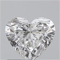 0.50 Carats, Heart D Color, VVS2 Clarity and Certified by GIA