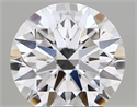 Lab Created Diamond 1.86 Carats, Round with ideal Cut, D Color, vvs2 Clarity and Certified by IGI