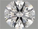 Lab Created Diamond 1.85 Carats, Round with ideal Cut, D Color, vs1 Clarity and Certified by IGI