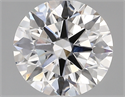 Lab Created Diamond 1.74 Carats, Round with ideal Cut, D Color, vvs2 Clarity and Certified by IGI