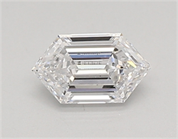 Picture of Lab Created Diamond 0.39 Carats, LONG HEXAGON with  Cut, D Color, vs1 Clarity and Certified by IGI