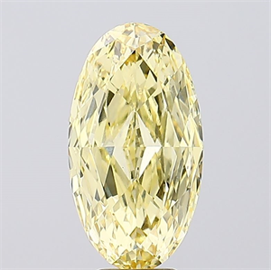 Picture of Lab Created Diamond 6.52 Carats, Oval with  Cut, Fancy Vivid Yellow Color, VS1 Clarity and Certified by IGI