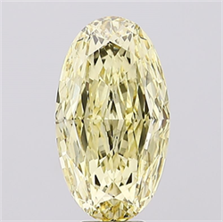 Picture of Lab Created Diamond 7.20 Carats, Oval with  Cut, Fancy Intense Yellow Color, VS1 Clarity and Certified by IGI