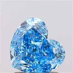 Picture of Lab Created Diamond 1.18 Carats, Heart with  Cut, Fancy Vivid Blue Color, VS1 Clarity and Certified by IGI