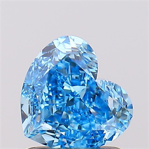 Picture of Lab Created Diamond 1.18 Carats, Heart with  Cut, Fancy Vivid Blue Color, VS1 Clarity and Certified by IGI