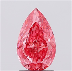 Picture of Lab Created Diamond 1.44 Carats, Pear with  Cut, Fancy Vivid Pink Color, VS1 Clarity and Certified by IGI