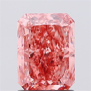Picture of Lab Created Diamond 1.50 Carats, Radiant with  Cut, Fancy Vivid Pink Color, VS1 Clarity and Certified by IGI