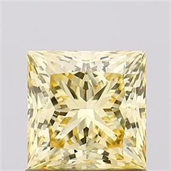 Picture of Lab Created Diamond 1.15 Carats, Princess with  Cut, Fancy Intense Yellow Color, VS1 Clarity and Certified by IGI