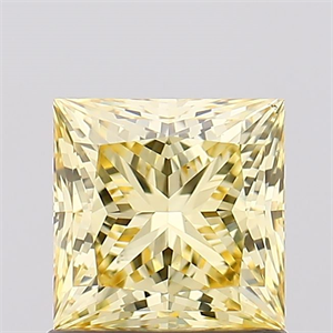 Picture of Lab Created Diamond 1.15 Carats, Princess with  Cut, Fancy Intense Yellow Color, VS1 Clarity and Certified by IGI