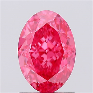 Picture of Lab Created Diamond 1.21 Carats, Oval with  Cut, Fancy Vivid Pink Color, VVS2 Clarity and Certified by IGI