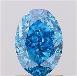 Picture of Lab Created Diamond 1.22 Carats, Oval with  Cut, Fancy Vivid Blue Color, VS2 Clarity and Certified by IGI