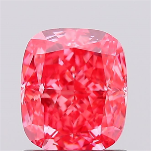 Picture of Lab Created Diamond 1.22 Carats, Cushion with  Cut, Fancy Vivid Pink Color, VS1 Clarity and Certified by IGI